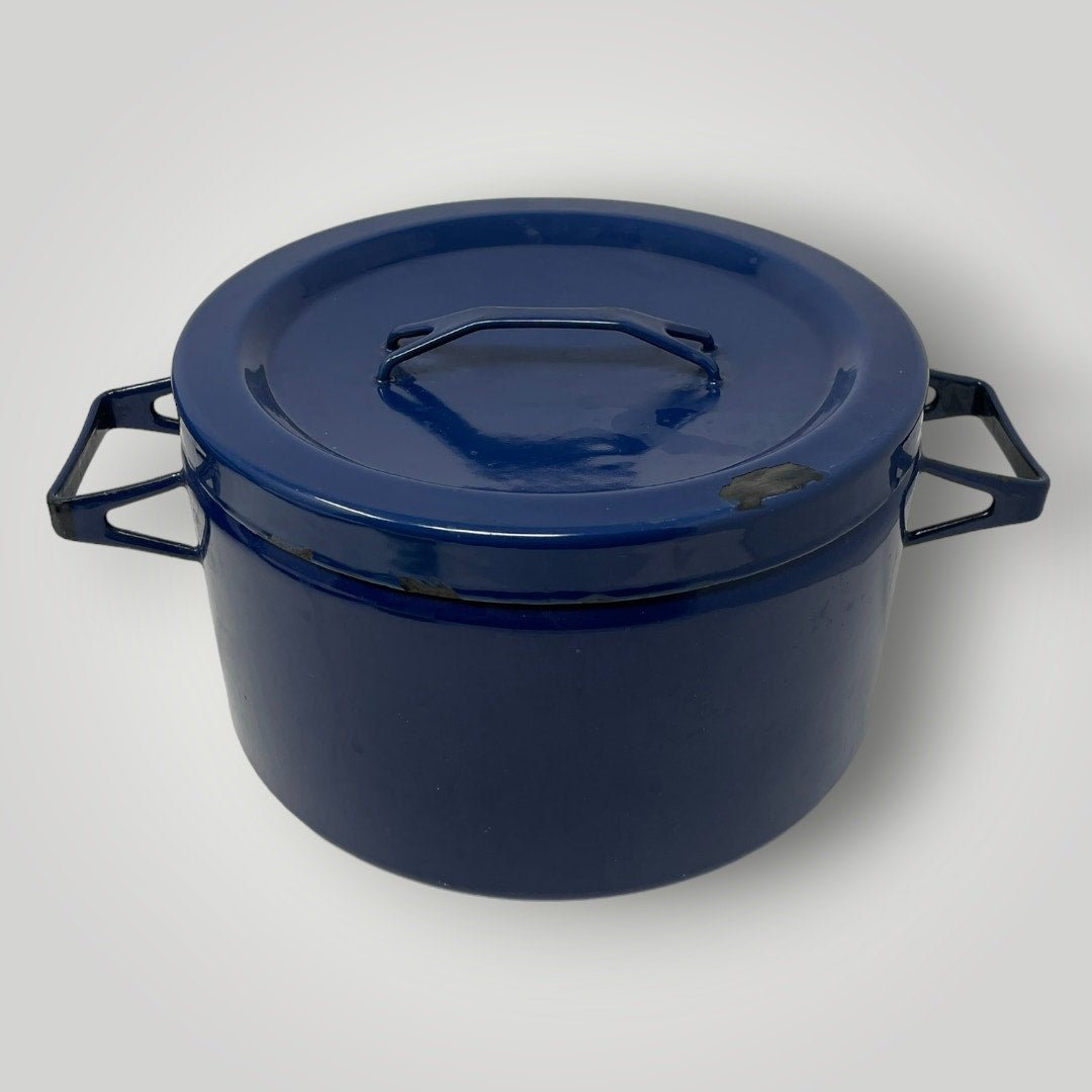 Vintage Finel Arabia Enamelware Cookware MCM Navy Blue Small Pot Seppo Mallat - MST GoodsFinel