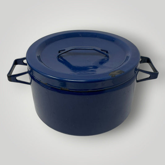Vintage Finel Arabia Enamelware Cookware MCM Navy Blue Small Pot Seppo Mallat - MST GoodsFinel