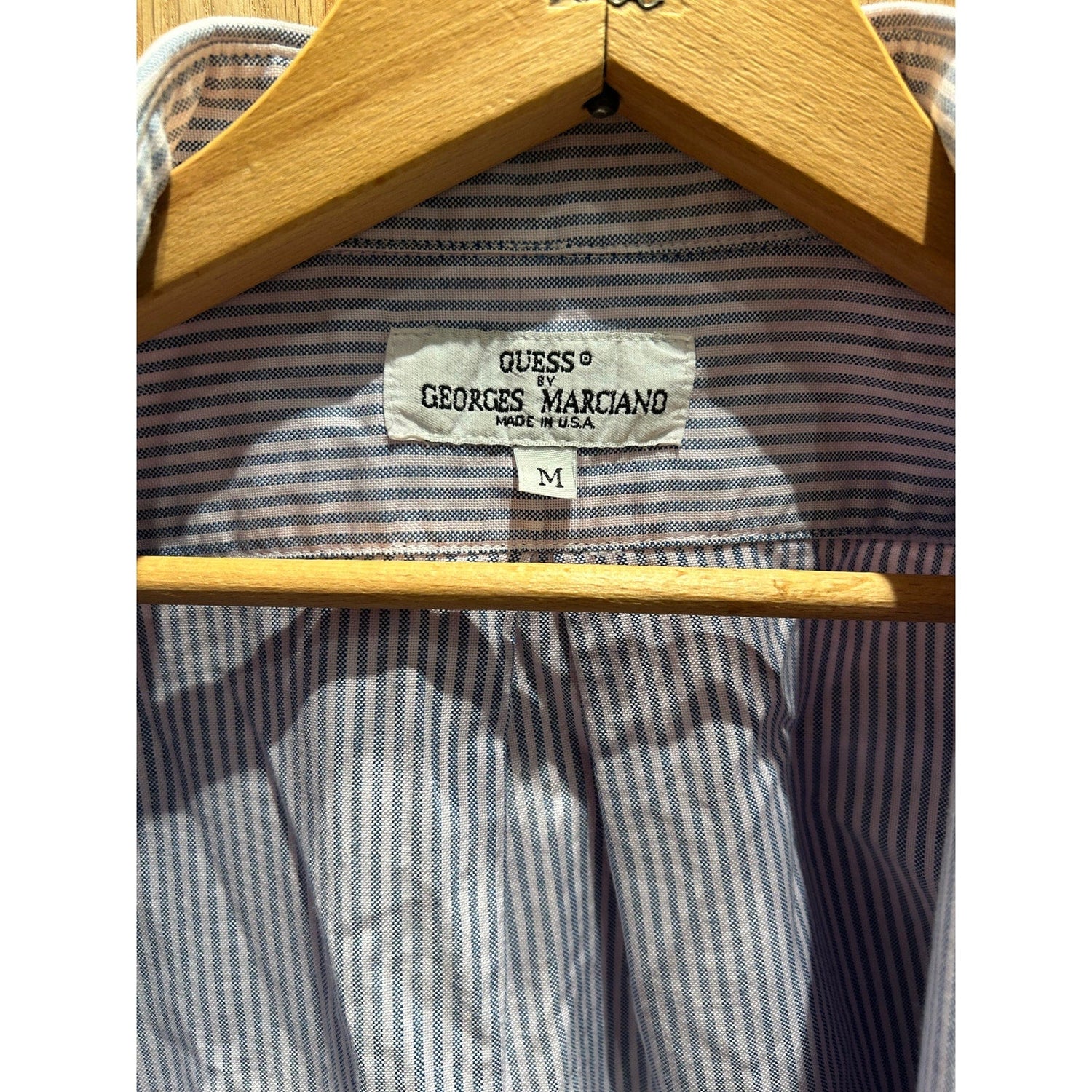 Vintage Guess by George’s Marciano Striped Long Sleeve Shirt Button Down Blue Lg - MST GoodsGUESS by Marciano