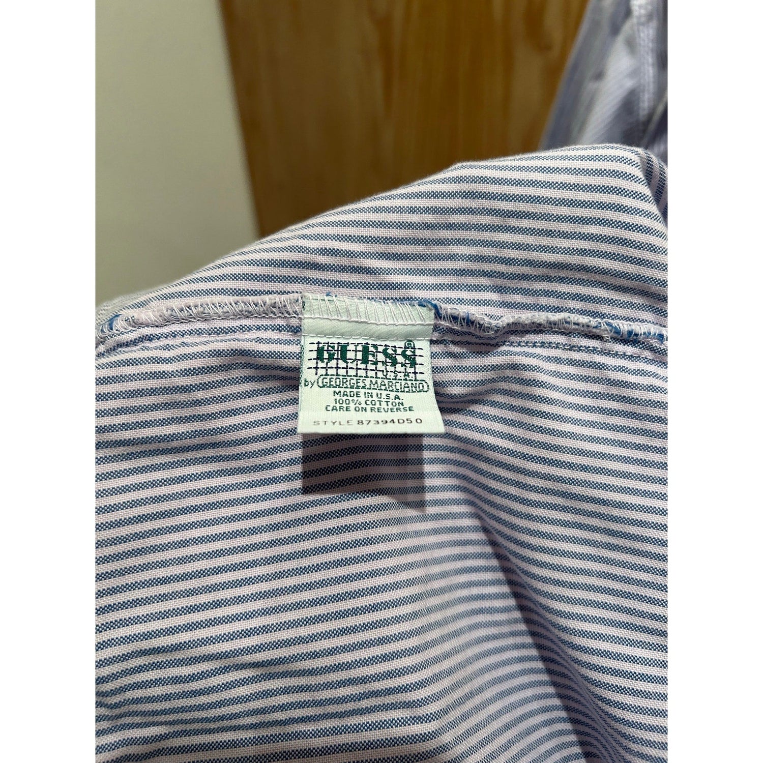 Vintage Guess by George’s Marciano Striped Long Sleeve Shirt Button Down Blue Lg - MST GoodsGUESS by Marciano