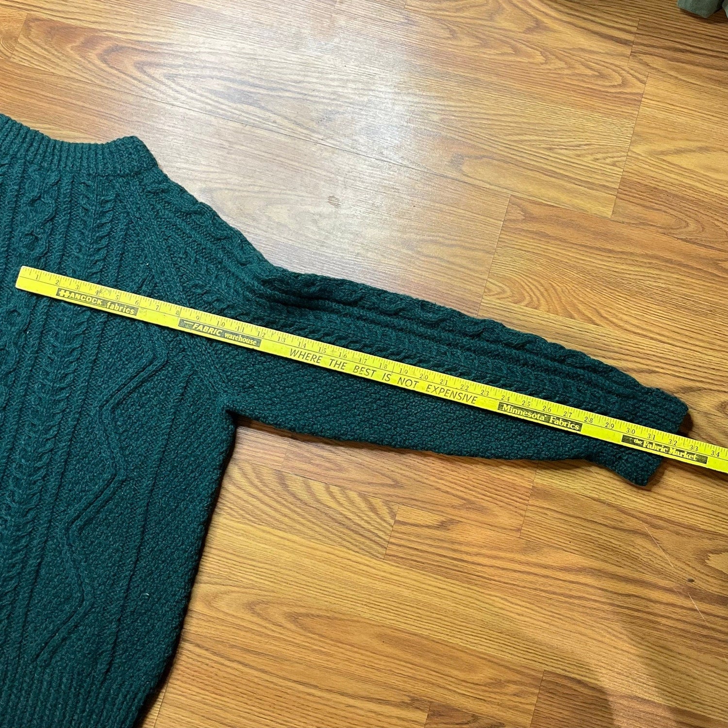 Vintage Handmade Fisherman Sweater Forest Green Mens XL Heavyweight Wool - MST GoodsHandmade