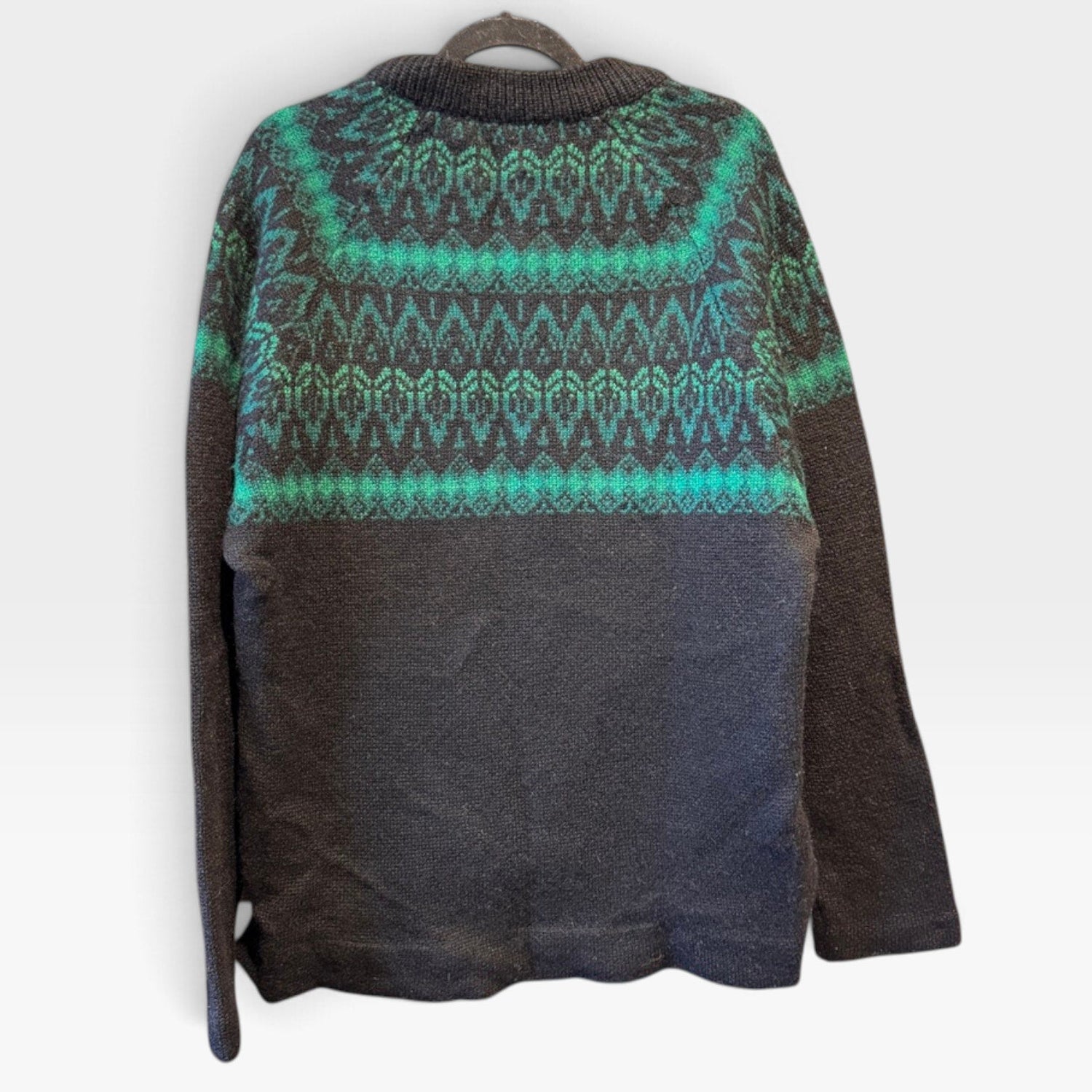 Vintage Jersey Modeller Green Black 100% Wool Sweater Scandanavian - MST GoodsVintage