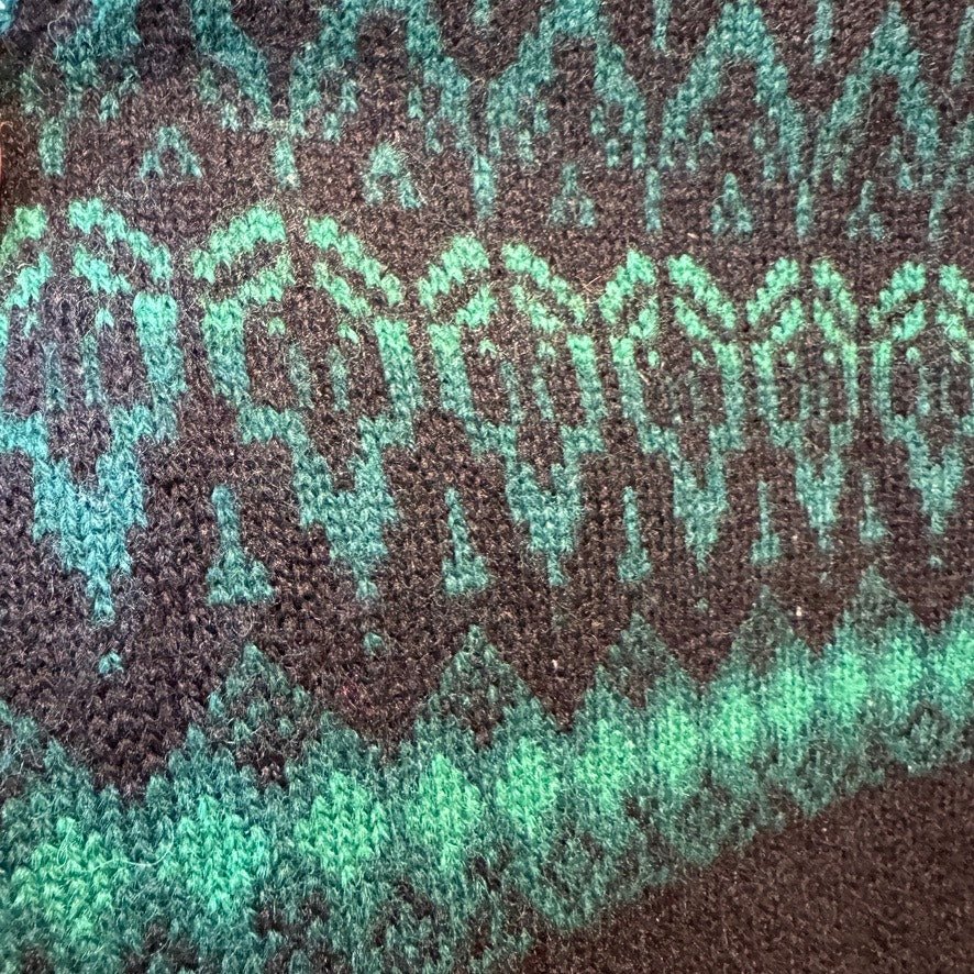 Vintage Jersey Modeller Green Black 100% Wool Sweater Scandanavian - MST GoodsVintage