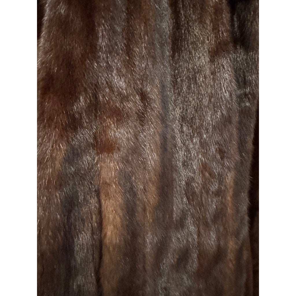 Vintage Macy's Fur Vault Full Length Long Mink Coat Mahogany Up to Large - MST GoodsVintage