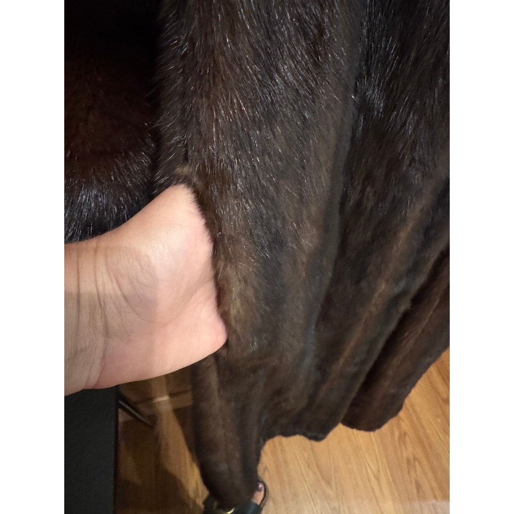 Vintage Macy's Fur Vault Full Length Long Mink Coat Mahogany Up to Large - MST GoodsVintage