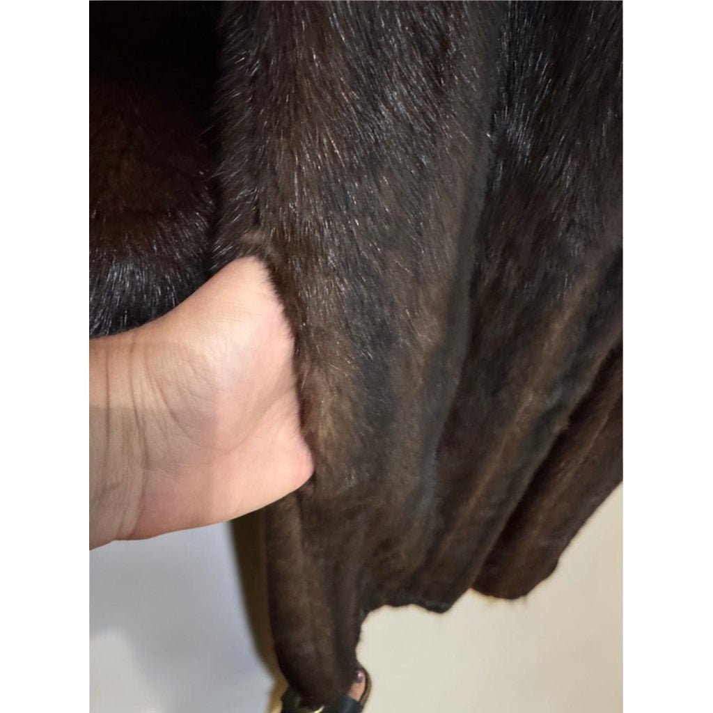 Vintage Macy's Fur Vault Full Length Long Mink Coat Mahogany Up to Large - MST GoodsVintage
