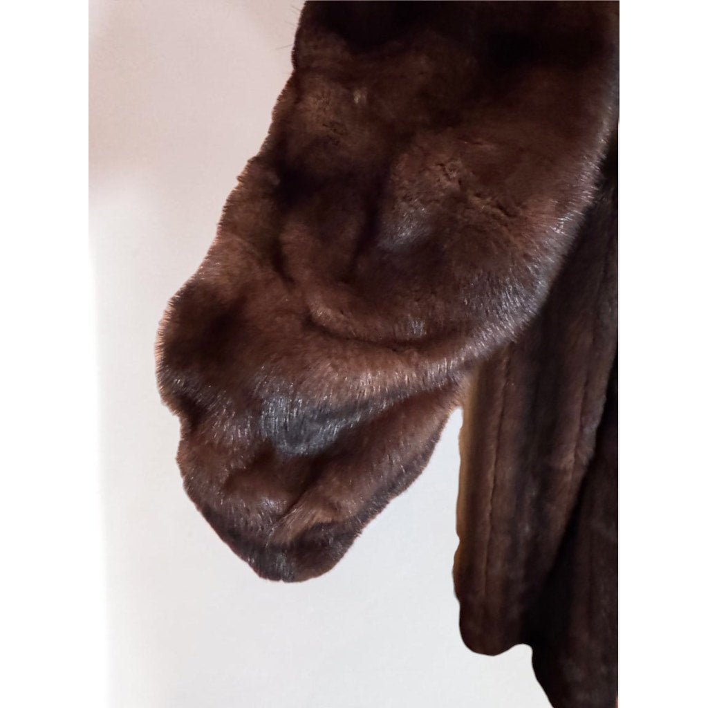 Vintage Macy's Fur Vault Full Length Long Mink Coat Mahogany Up to Large - MST GoodsVintage