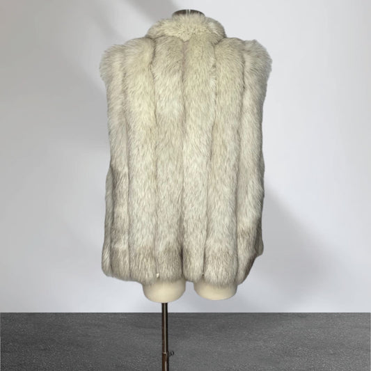 Vintage Natural Blue Fox Fur Vest Lays Furs Women's Large Lined - MST GoodsLays Furs Ltd