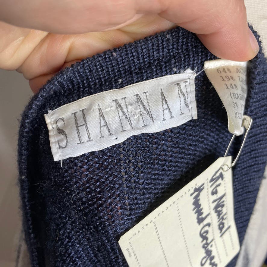 Vintage Nautical Theme Star Angora Lambswool Striped Cardigan Sweater - MST GoodsShannan
