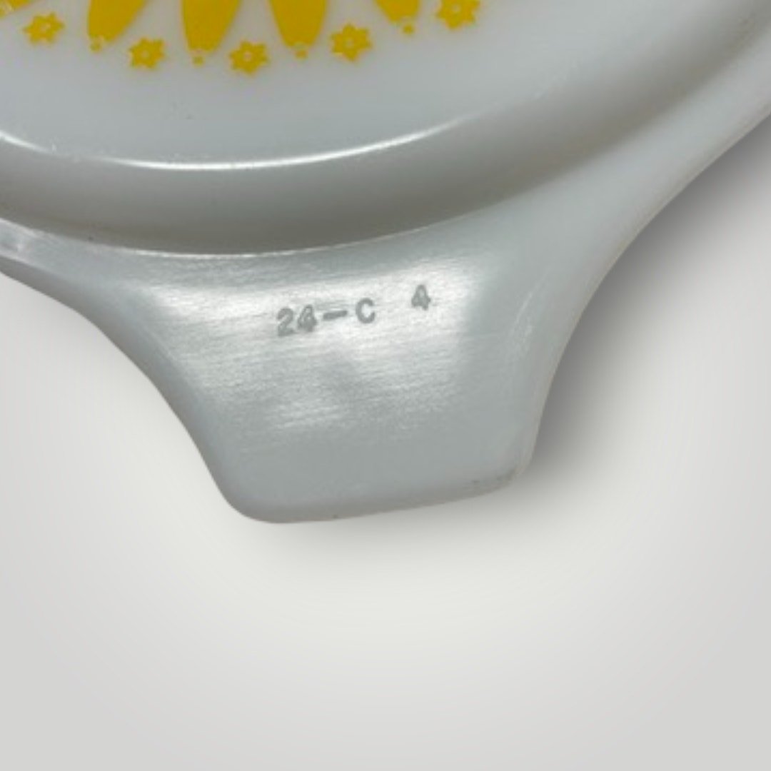 Vintage Pyrex Daisy Replacement Lid Flower Yellow 24-c 4 - MST GoodsPYREX