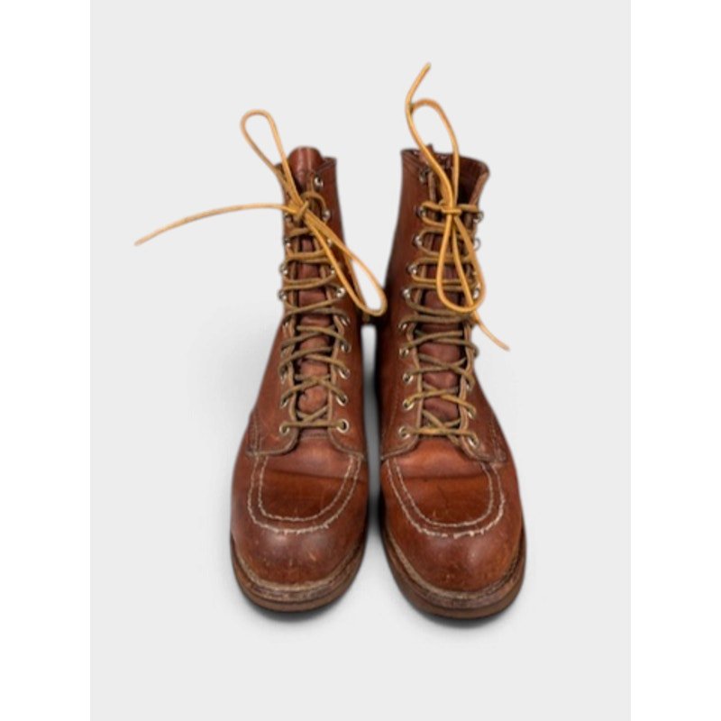 Vintage Red Wing Boots Women's 8 1980s Brown Leather Moccasin Toe Moc-Toe - MST GoodsVintage