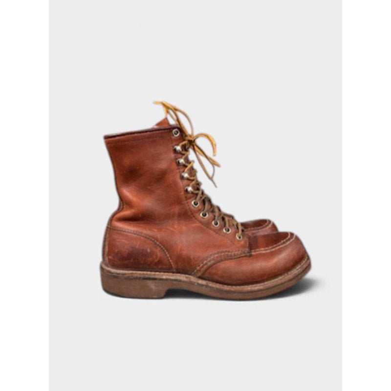 Vintage Red Wing Boots Women's 8 1980s Brown Leather Moccasin Toe Moc-Toe - MST GoodsVintage