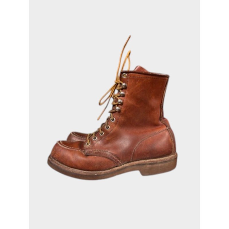 Vintage Red Wing Boots Women's 8 1980s Brown Leather Moccasin Toe Moc-Toe - MST GoodsVintage