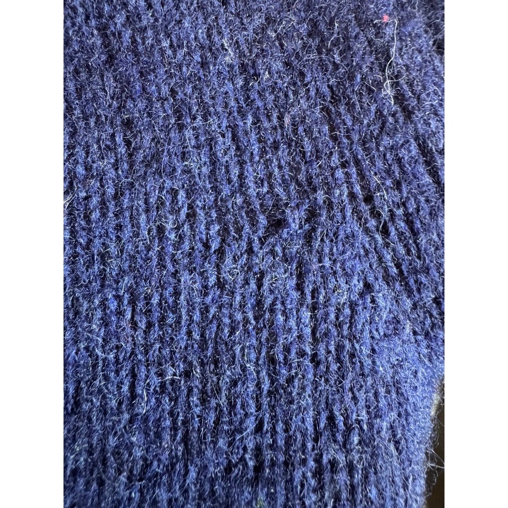Vintage Robert Bruce Navy Blue Shetand Wool Crewneck Sweater - MST GoodsVintage