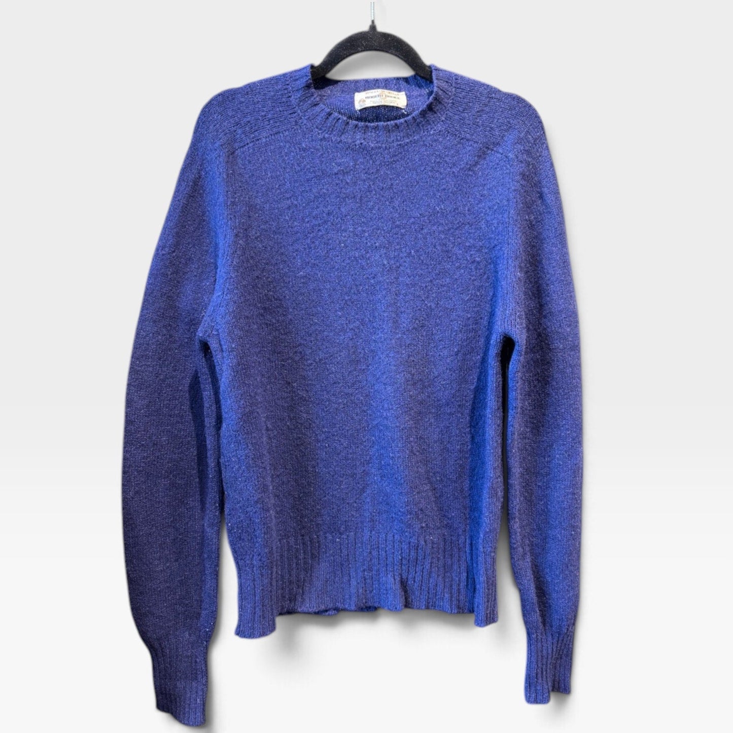 Vintage Robert Bruce Navy Blue Shetand Wool Crewneck Sweater - MST GoodsVintage