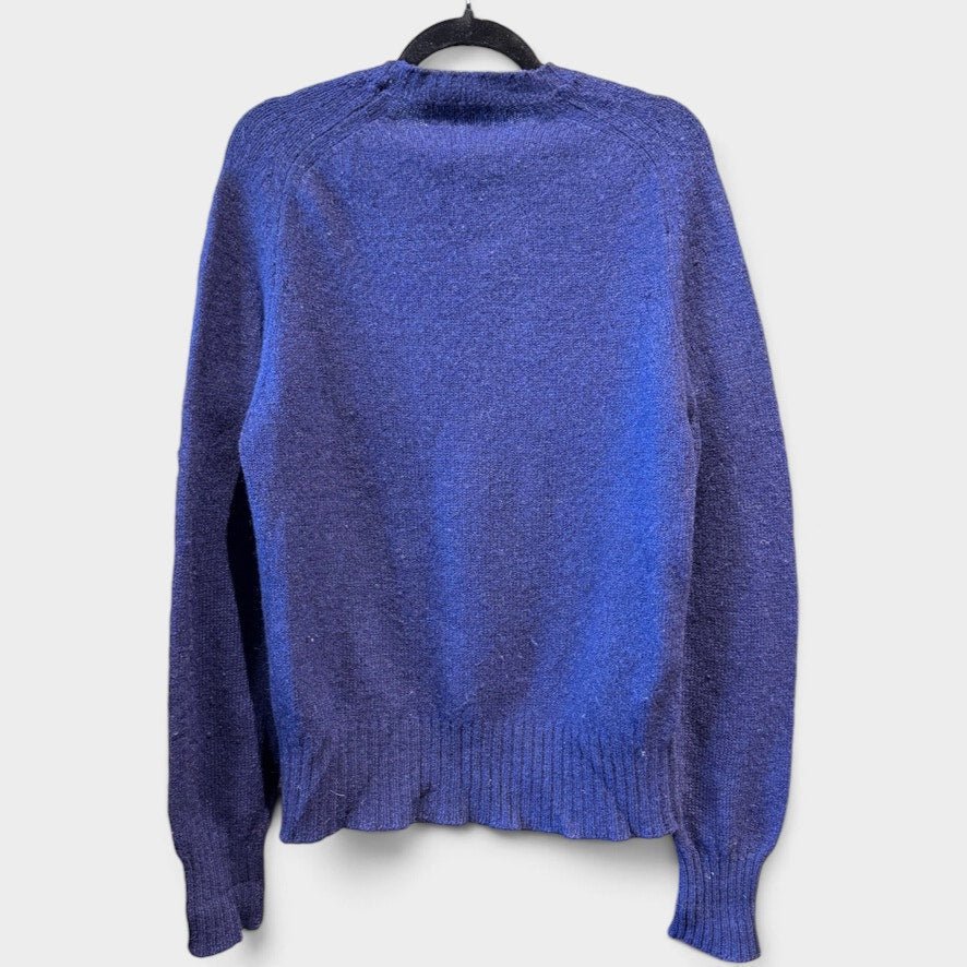 Vintage Robert Bruce Navy Blue Shetand Wool Crewneck Sweater - MST GoodsVintage
