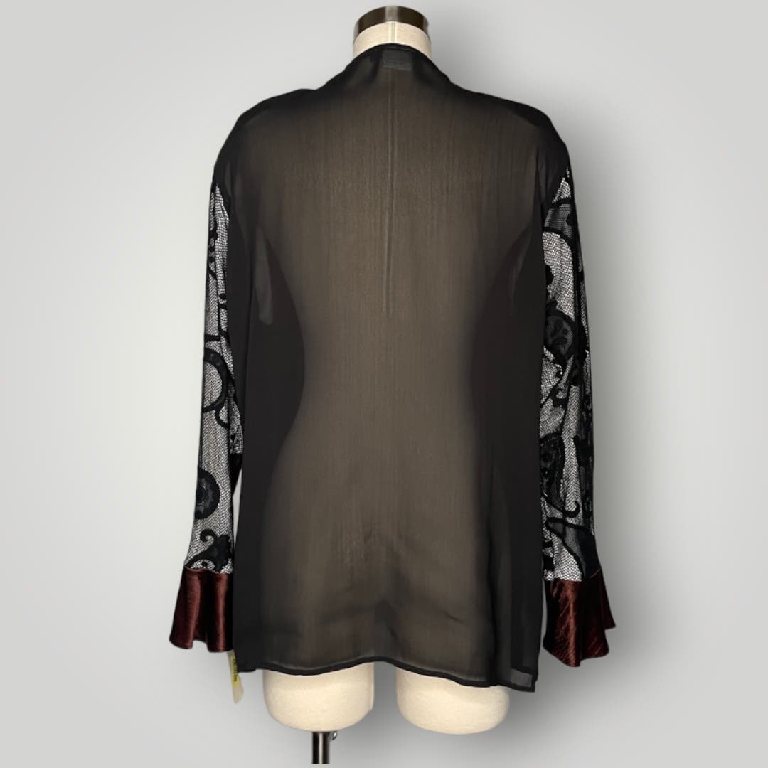 Vintage SA2 Spencer Alexis Y2k Fairy Boho Open Front Blouse Cardigan Ruffles - MST GoodsSpencer Alexis