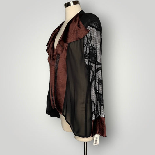 Vintage SA2 Spencer Alexis Y2k Fairy Boho Open Front Blouse Cardigan Ruffles - MST GoodsSpencer Alexis