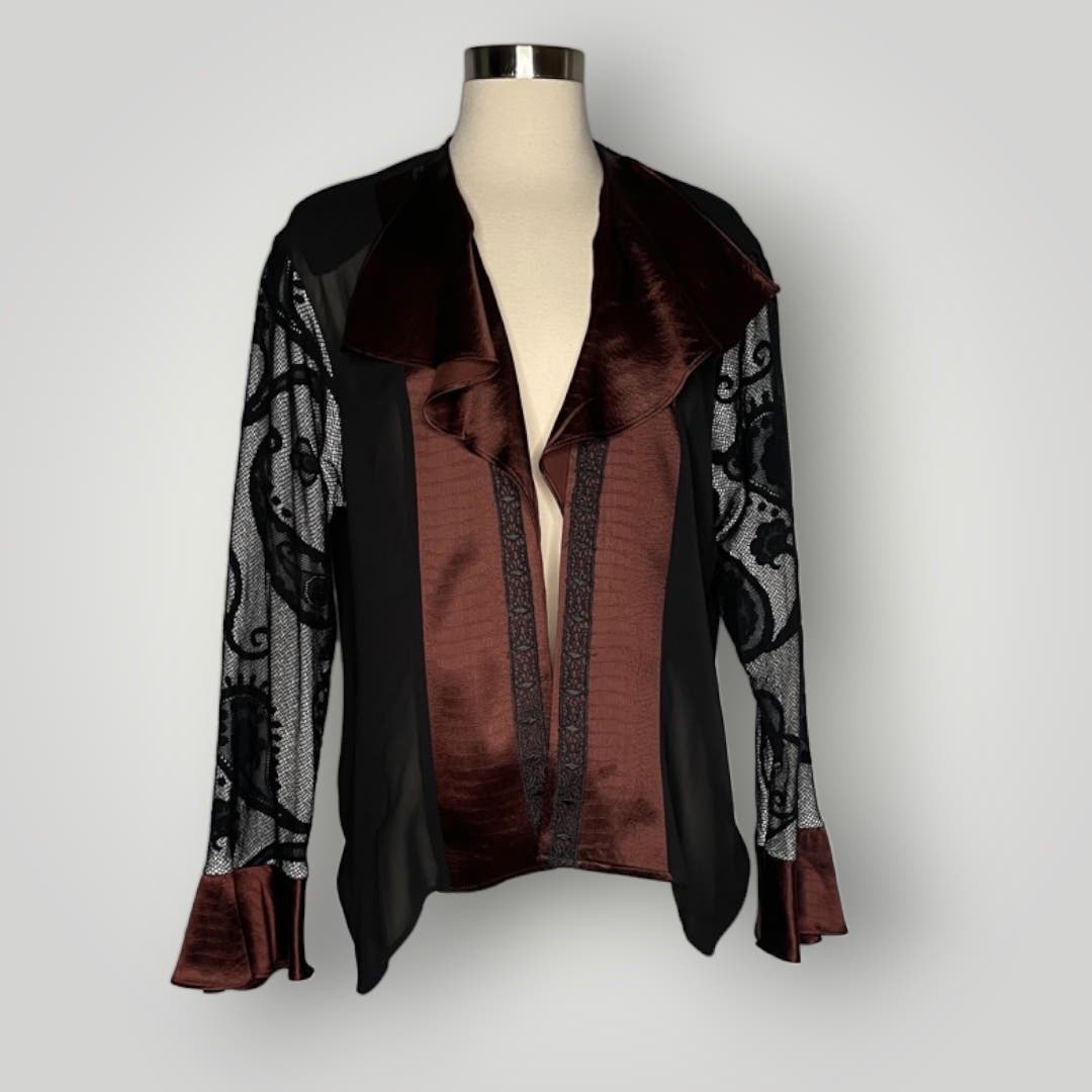 Vintage SA2 Spencer Alexis Y2k Fairy Boho Open Front Blouse Cardigan Ruffles - MST GoodsSpencer Alexis