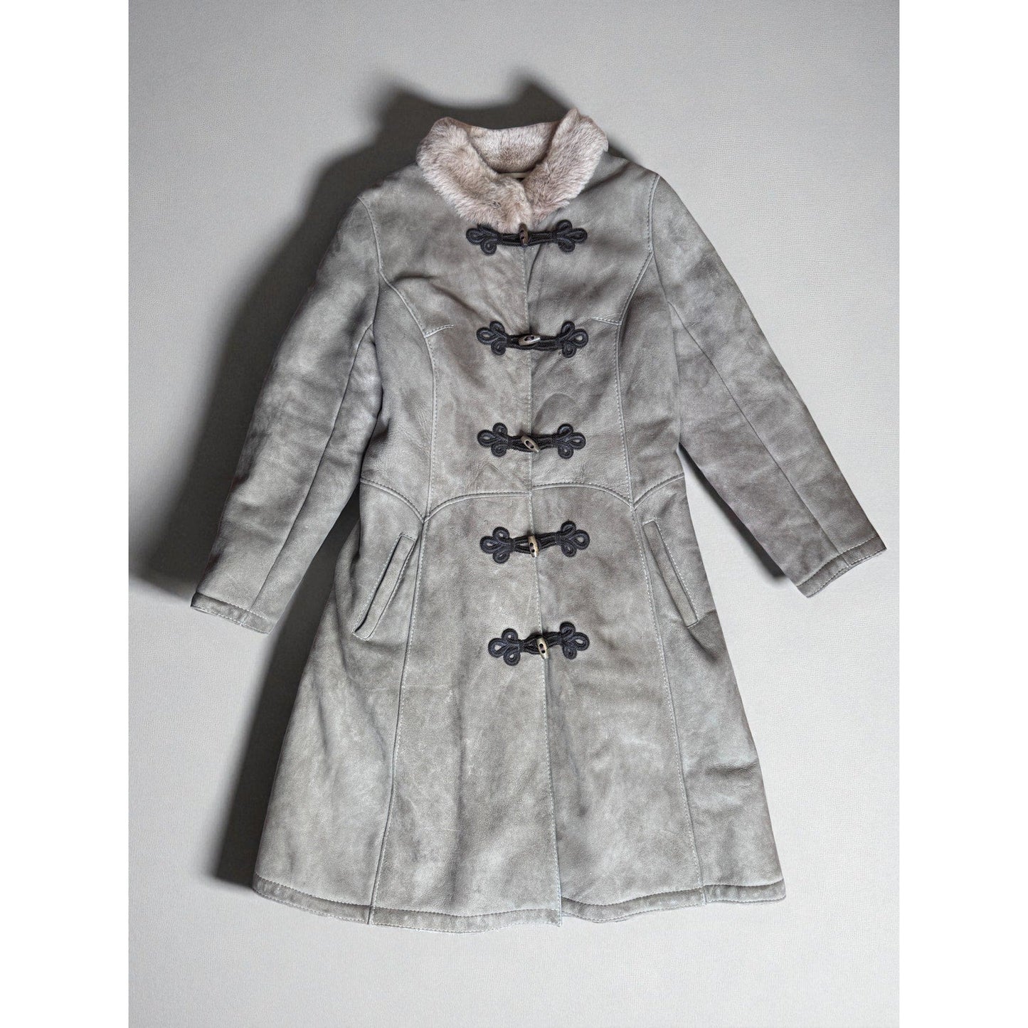 Vintage Sheepskin Shearling Fur Suede Penny Lane Style Medium Women Fitted - MST GoodsUnbranded