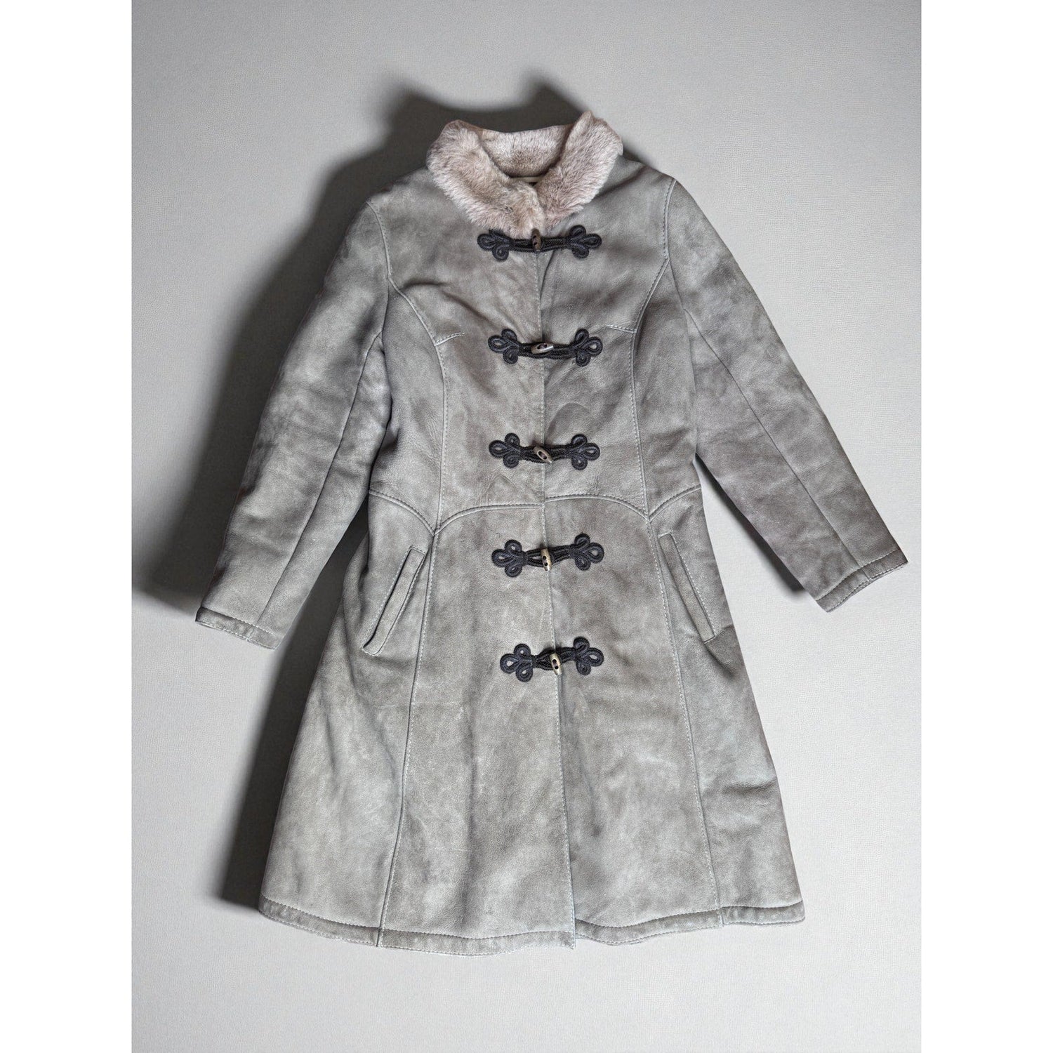 Vintage Sheepskin Shearling Fur Suede Penny Lane Style Medium Women Fitted - MST GoodsUnbranded