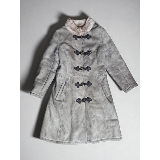 Vintage Sheepskin Shearling Fur Suede Penny Lane Style Medium Women Fitted - MST GoodsUnbranded