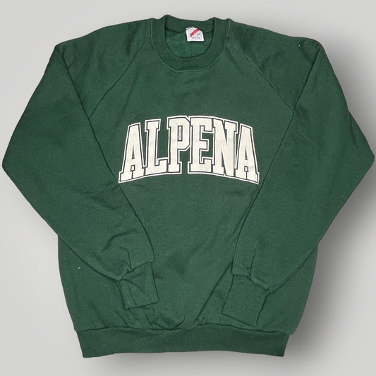 Vintage Top Alpena Jerzees L Raglan Sleeve Sweatshirt Pullover Crewneck Green H - MST GoodsJerzees