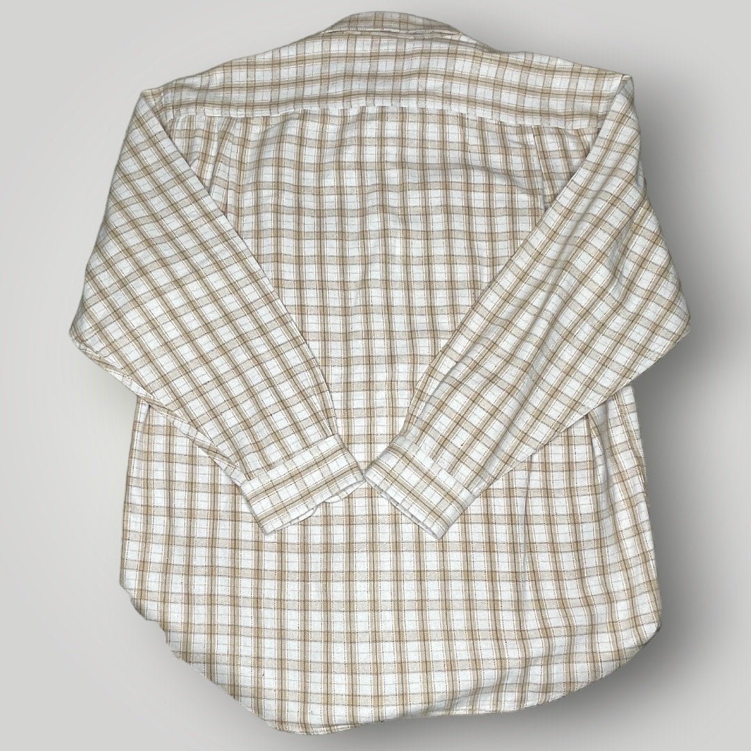 Vintage Top High Sierra H Plaid Heavy 100% Cotton Twill Button Front Neutrals L - MST GoodsHigh Sierra