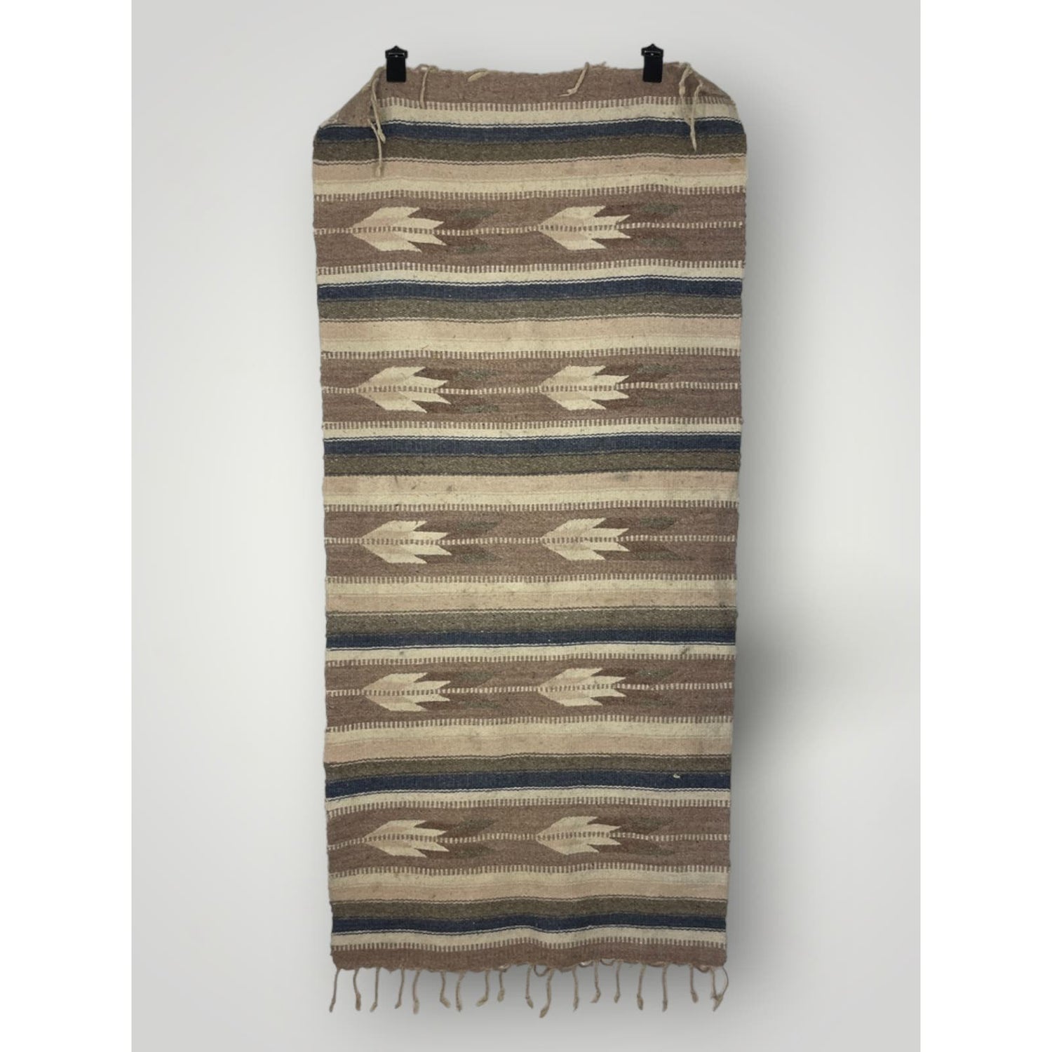 Vintage Wool Saddle Blanket Handwoven Native American 29"x70" Neutrals - MST GoodsHandmade