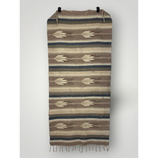 Vintage Wool Saddle Blanket Handwoven Native American 29"x70" Neutrals - MST GoodsHandmade