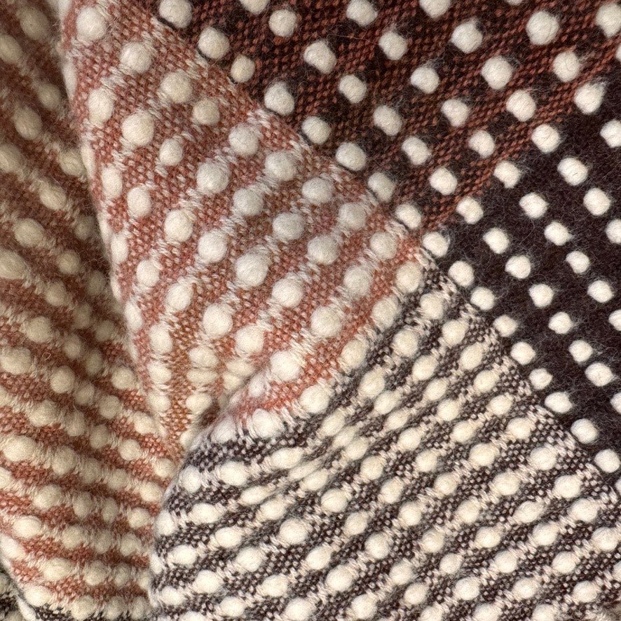 Vintage Wool Woven Fringed Blanket Throw Sized Neutral 56"x56" Textured - MST GoodsVintage