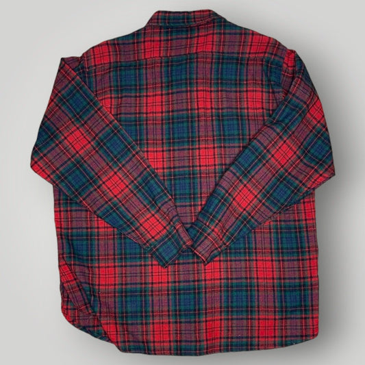 Vintage Woolrich Men's Button Front Shirt Red Green XL Plaid Wool - MST GoodsWoolrich