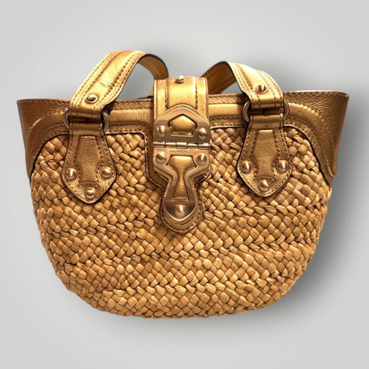 Vintage Y2k Michael Kors Santorini Raffia Leather Purses Shoulder Bags - MST GoodsVintage