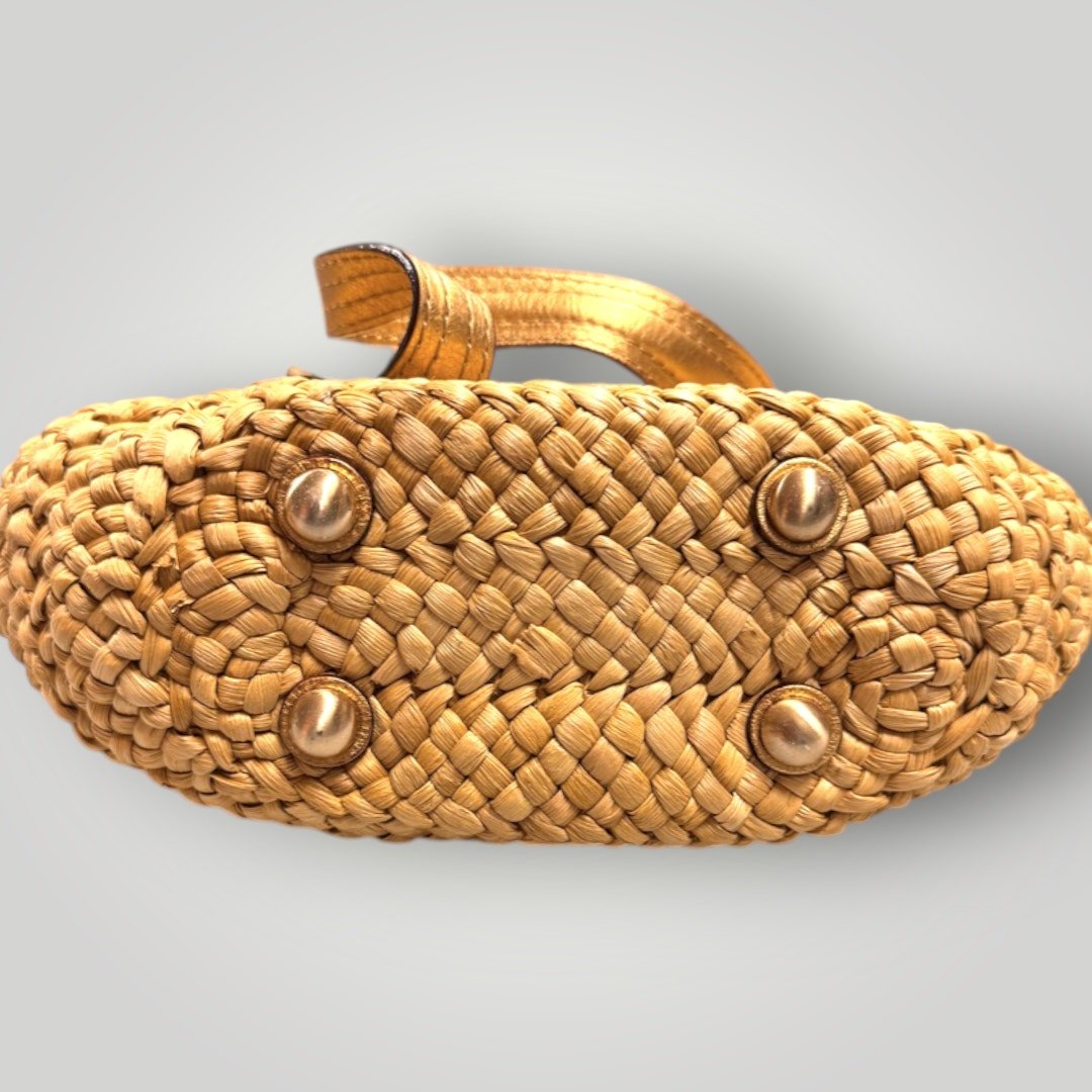 Vintage Y2k Michael Kors Santorini Raffia Leather Purses Shoulder Bags - MST GoodsVintage