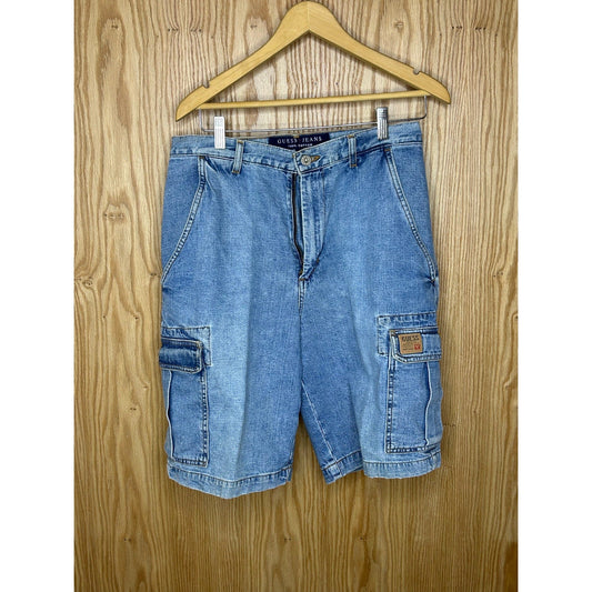 Vintage Y2K Style Denim GUESS Carpenter Cargo Shorts Men's Size 29 - MST GoodsGuess