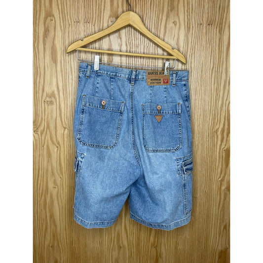 Vintage Y2K Style Denim GUESS Carpenter Cargo Shorts Men's Size 29 - MST GoodsGuess