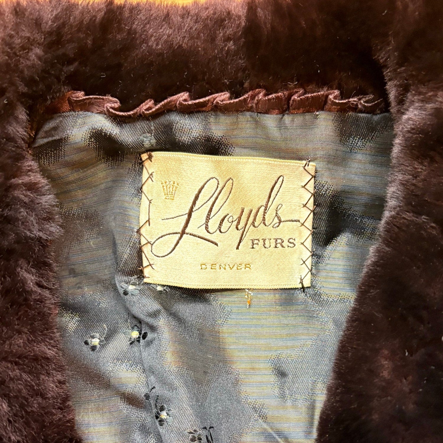 Vtg 1960s Lloyds Furs Denver Mouton Fur Coat Womens XL Brown Genuine Fur Long - MST GoodsVintage