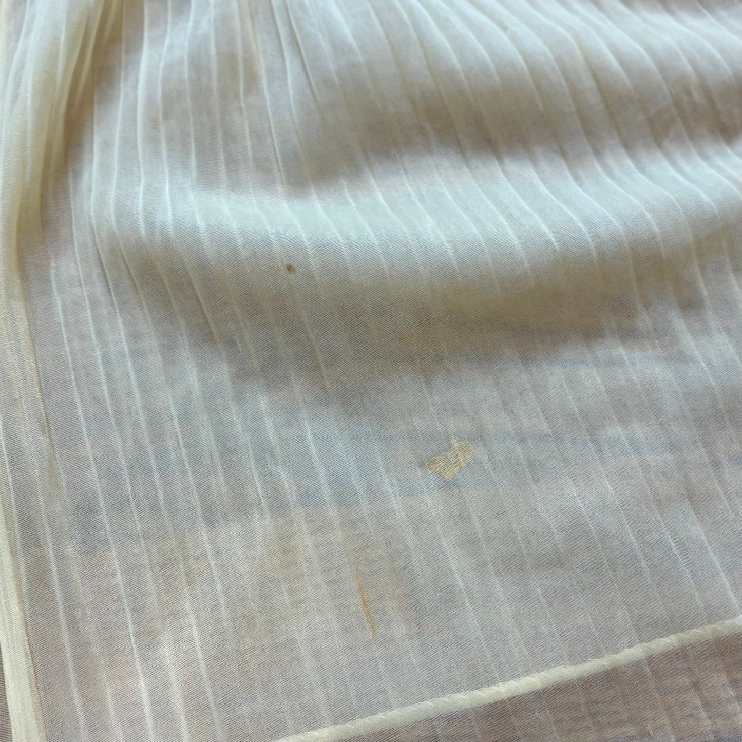 Vtg 1960s Sheer Butter Yellow Lace Pleated Blouse Tie Front Bell Sleeve Boho - MST GoodsUnbranded