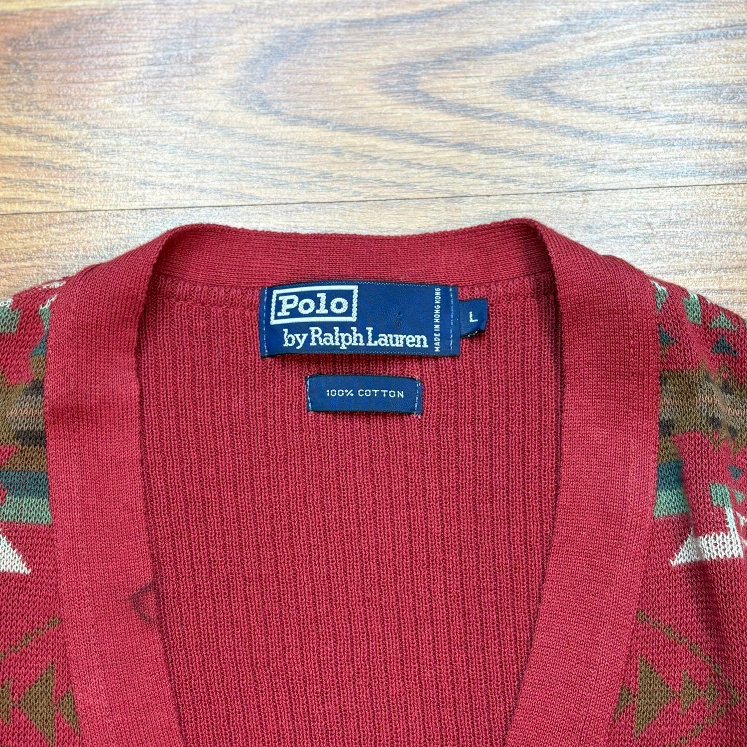 Vtg 1990s Polo Ralph Lauren Southwestern Sweater Vest Mens Large Cotton Knit - MST GoodsPolo Ralph Lauren