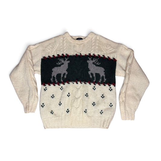 Vtg 1990s Woolrich Reindeer Sweater 100% Wool Holiday Christmas Men's Large - MST GoodsWoolrich