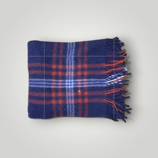 Vtg Antique Pendleton Cayuse Indian Blanket Plaid Fringe Red Blue White 1920s - MST GoodsPendleton