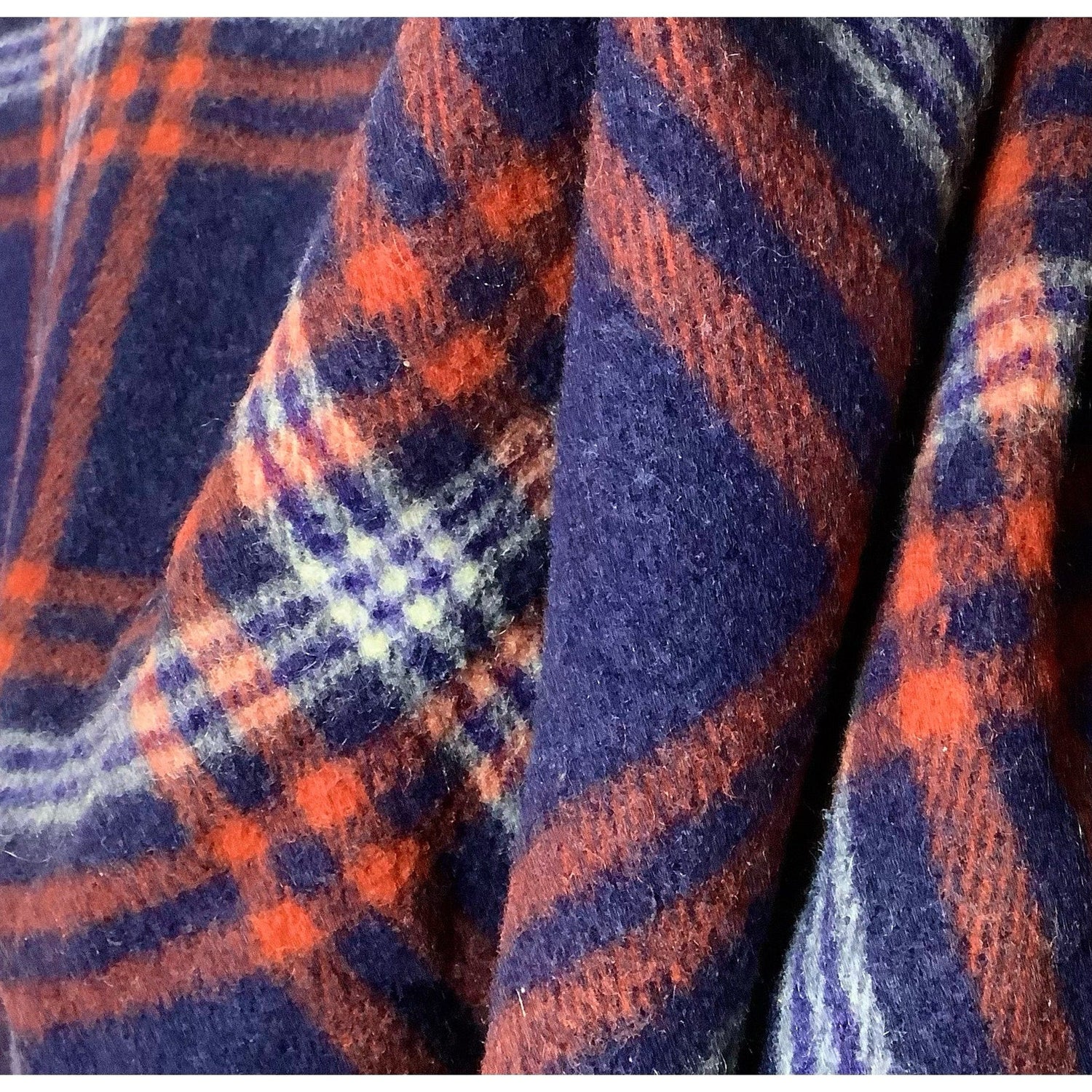 Vtg Antique Pendleton Cayuse Indian Blanket Plaid Fringe Red Blue White 1920s - MST GoodsPendleton