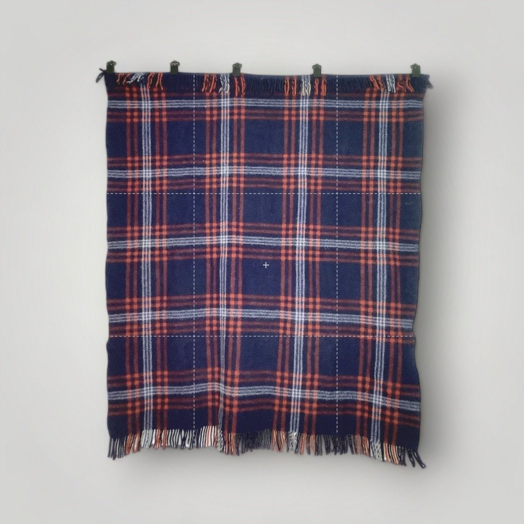 Vtg Antique Pendleton Cayuse Indian Blanket Plaid Fringe Red Blue White 1920s - MST GoodsPendleton