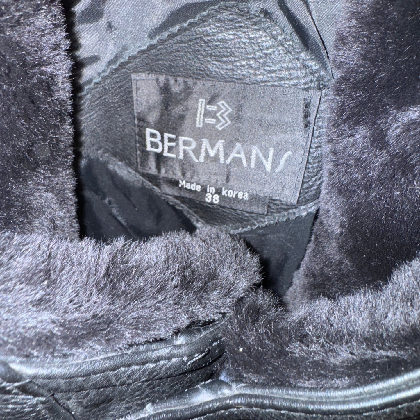 Vtg Bermans Leather Coat mouton - MST GoodsVintage