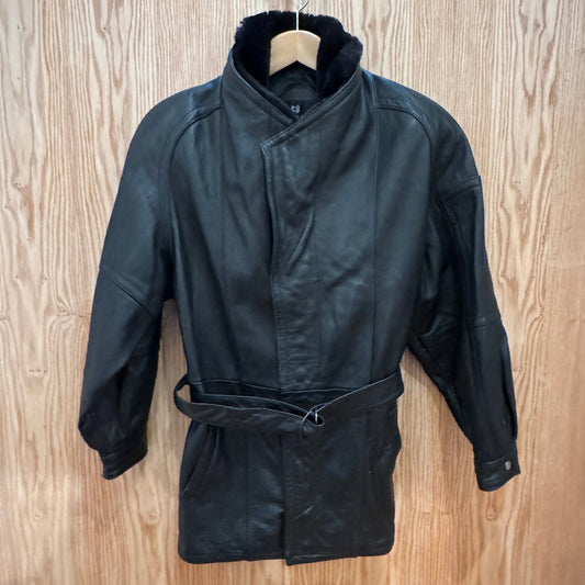 Vtg Bermans Leather Coat mouton - MST GoodsVintage