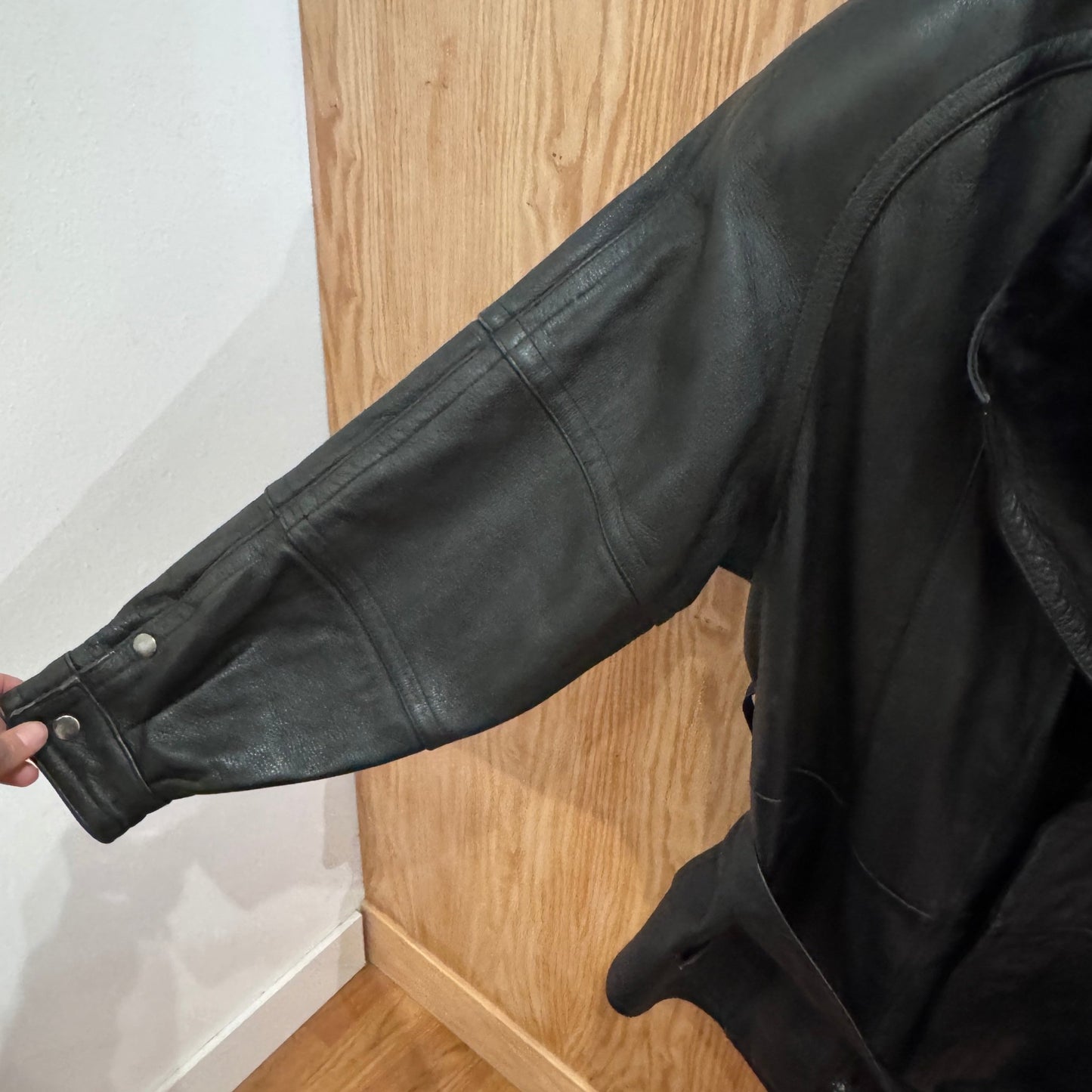Vtg Bermans Leather Coat mouton - MST GoodsVintage