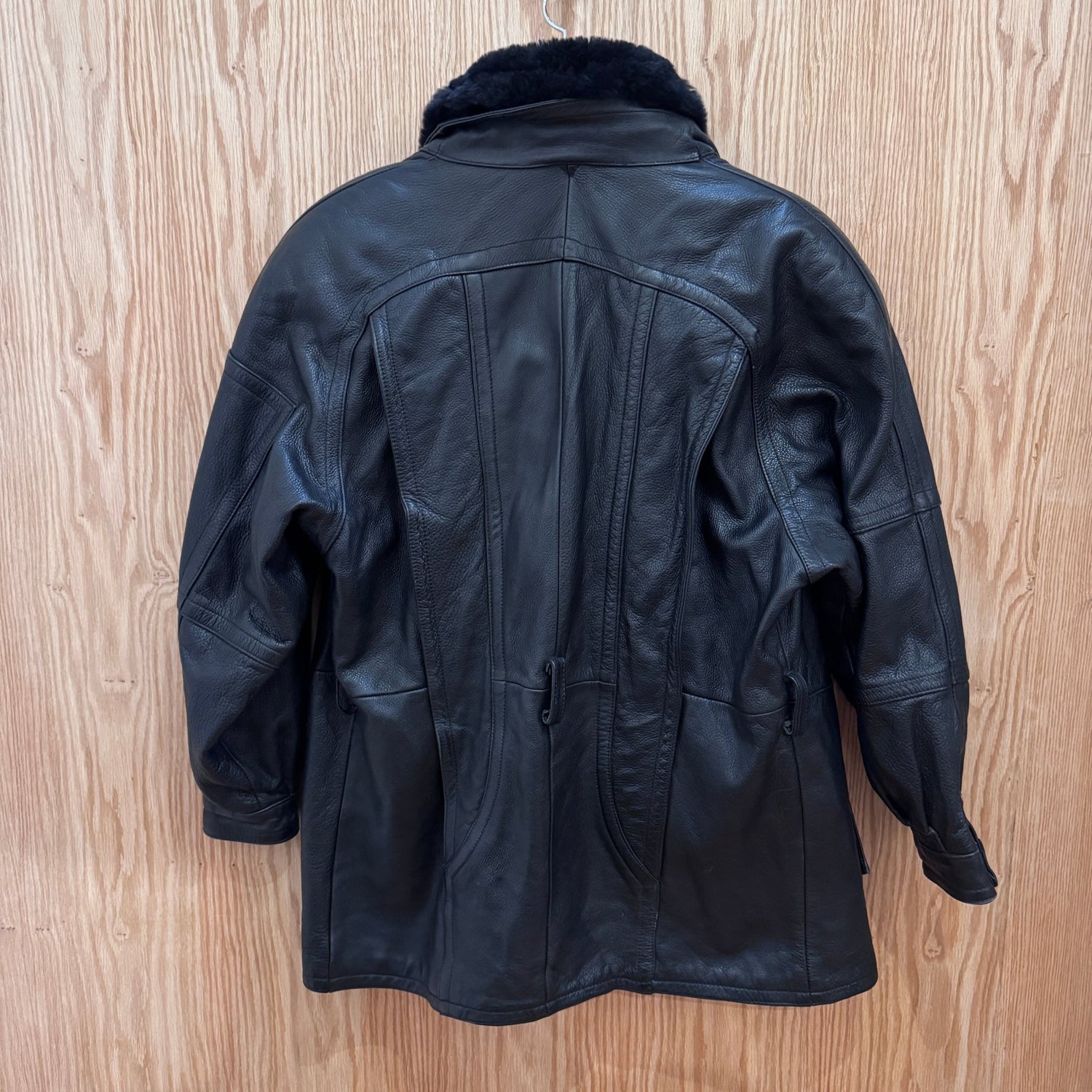 Vtg Bermans Leather Coat mouton - MST GoodsVintage