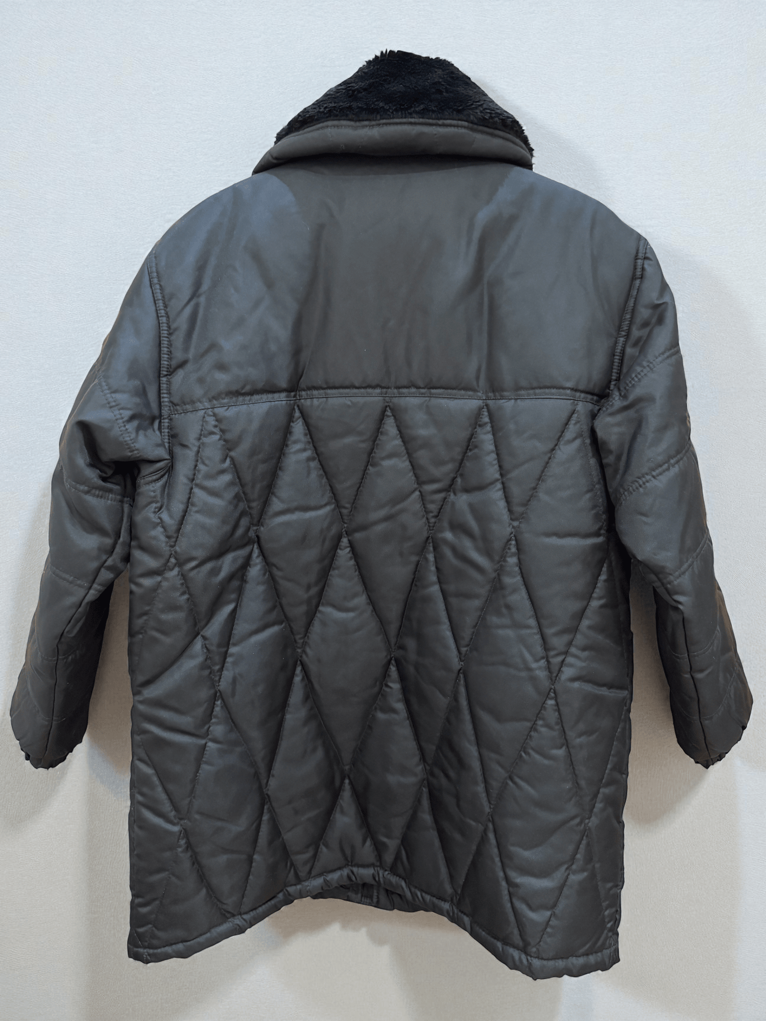 Vtg Gallery Y2k Velvet Coat Black Fur Collar Cuffed Lined Quilted Small - MST GoodsVintage