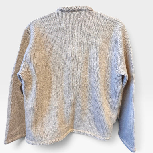 Vtg Kenwyn Cardigan Sweater Beige Chunky Buttons 100% Shetland Wool - MST GoodsVintage