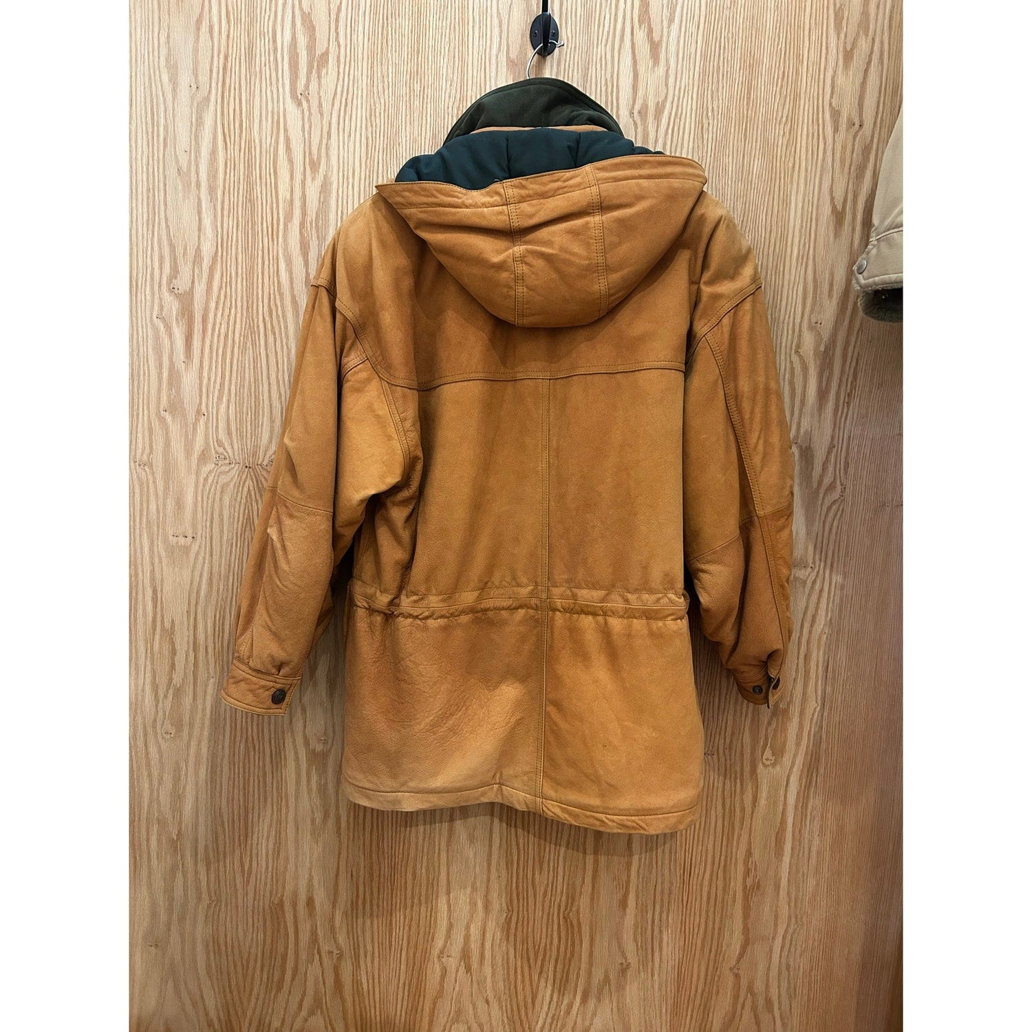 Vtg MARC Suede Leather Outdoor Parka Jacket Detachable Hood Tan Men's L - MST GoodsMarc New York